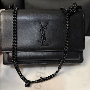 Yves Saint Laurent Black Chain Shoulder Bag